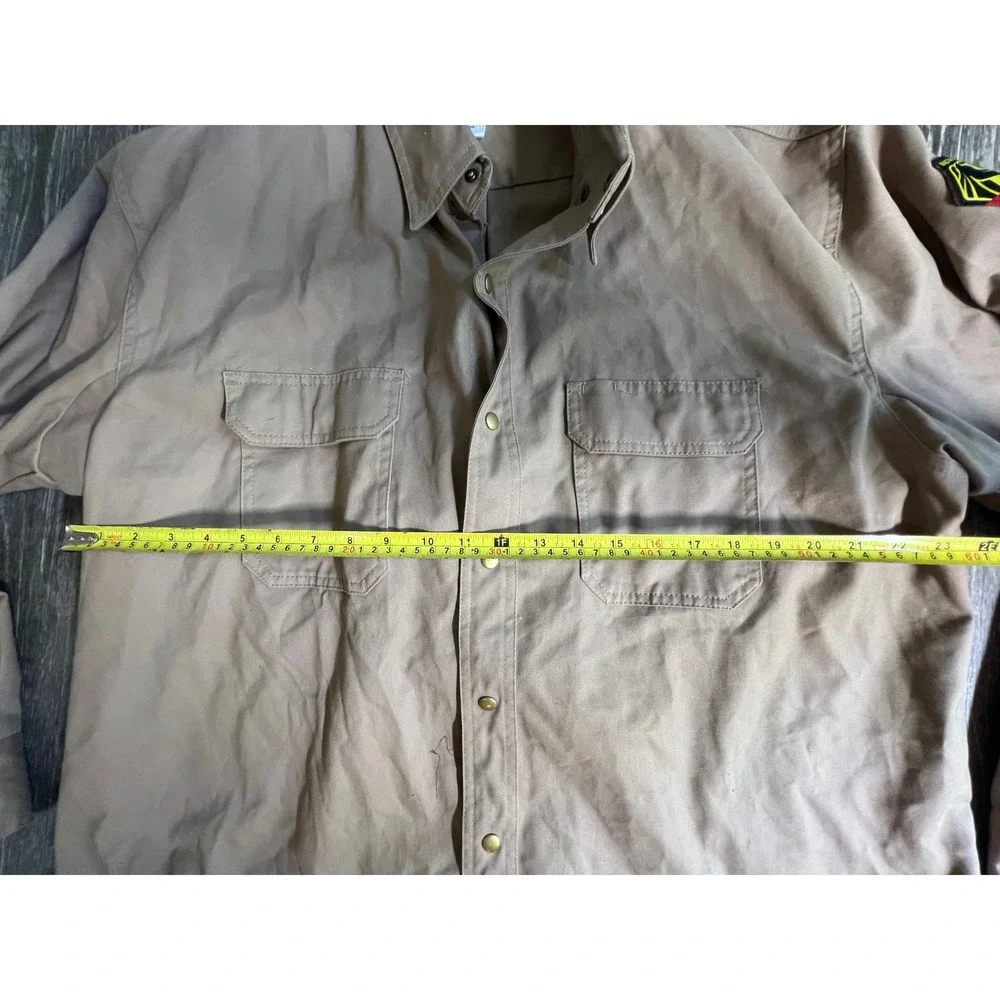 Black Stallion Work Shirt Mens XL Khaki FS7-KHK Long Sleeve Utility Button Up